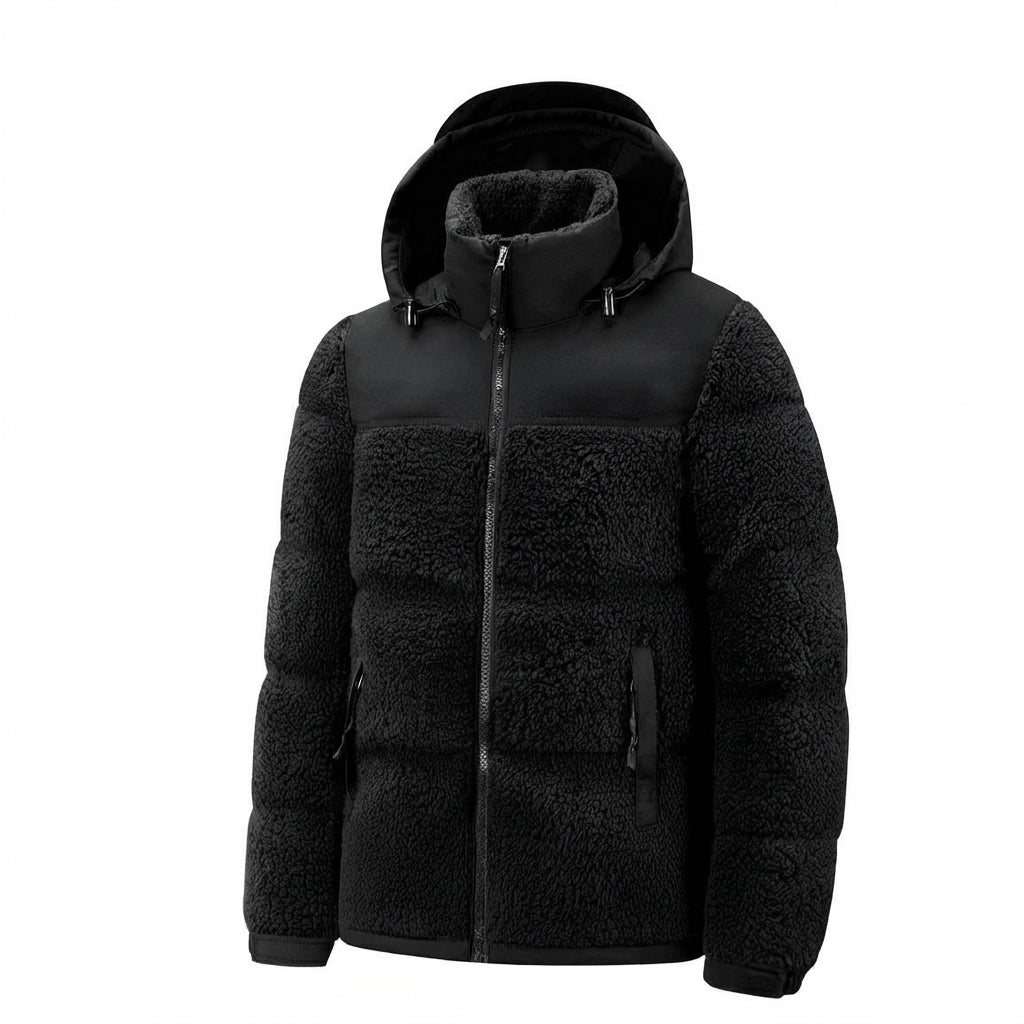 Kyle - Men's Sherpa Fleece Hooded Puffer Jacket