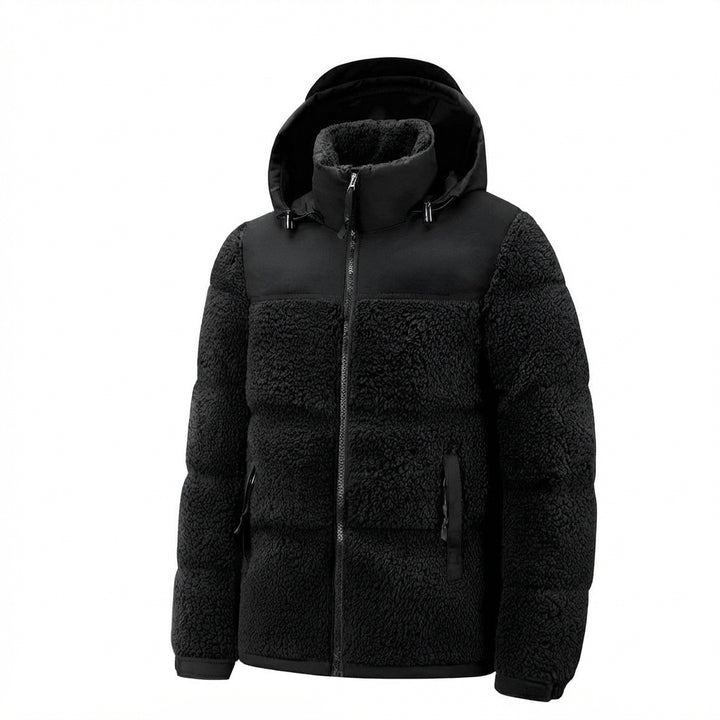 Kyle - Men's Sherpa Fleece Hooded Puffer Jacket