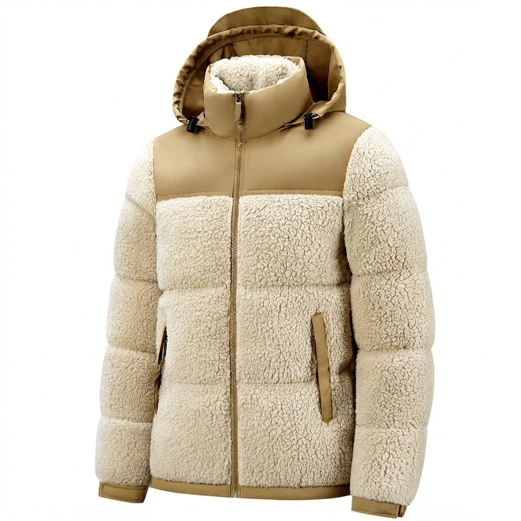 Kyle - Men's Sherpa Fleece Hooded Puffer Jacket