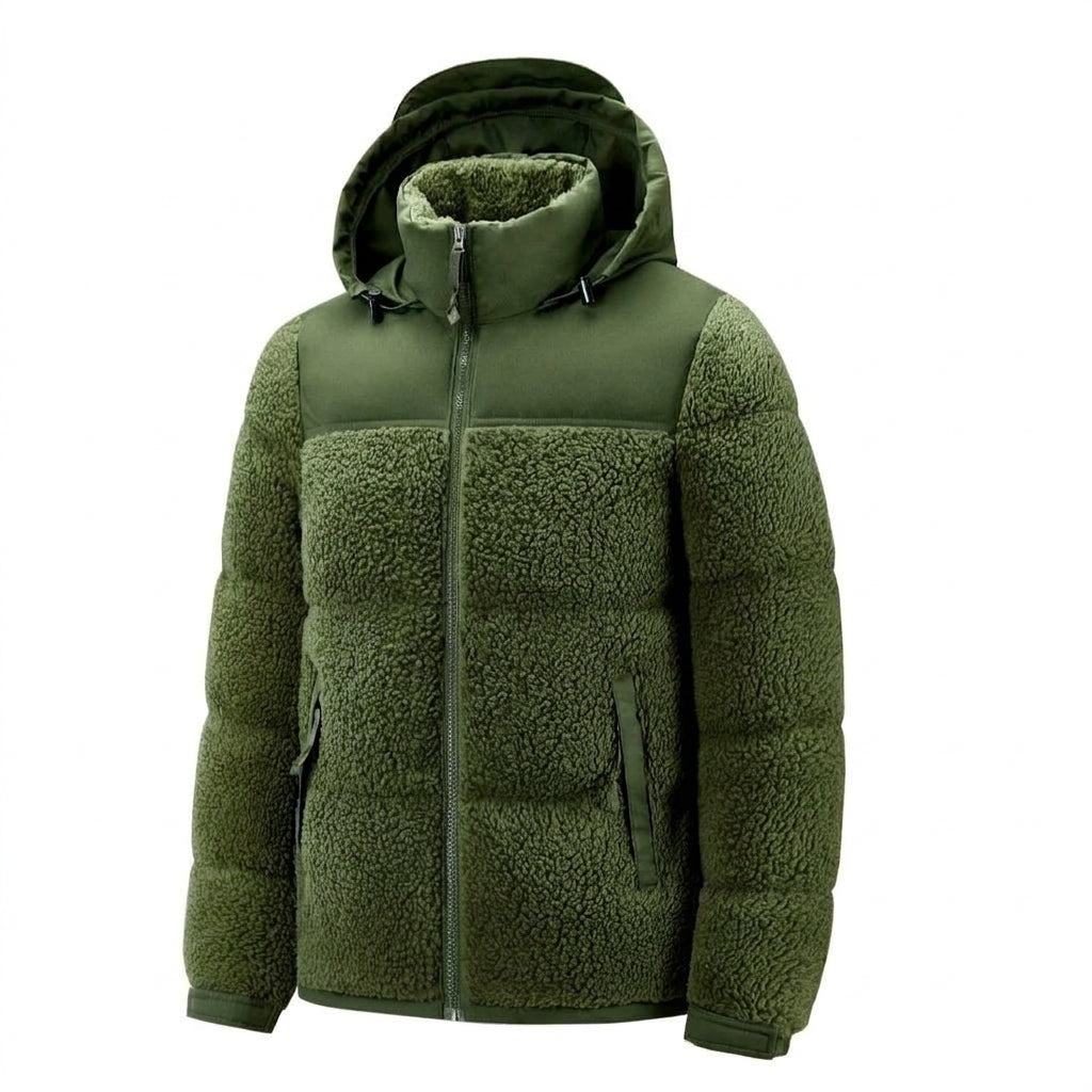 Kyle - Men's Sherpa Fleece Hooded Puffer Jacket