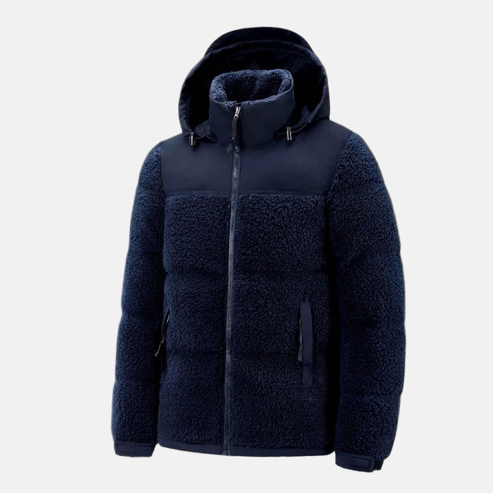 Kyle - Men's Sherpa Fleece Hooded Puffer Jacket