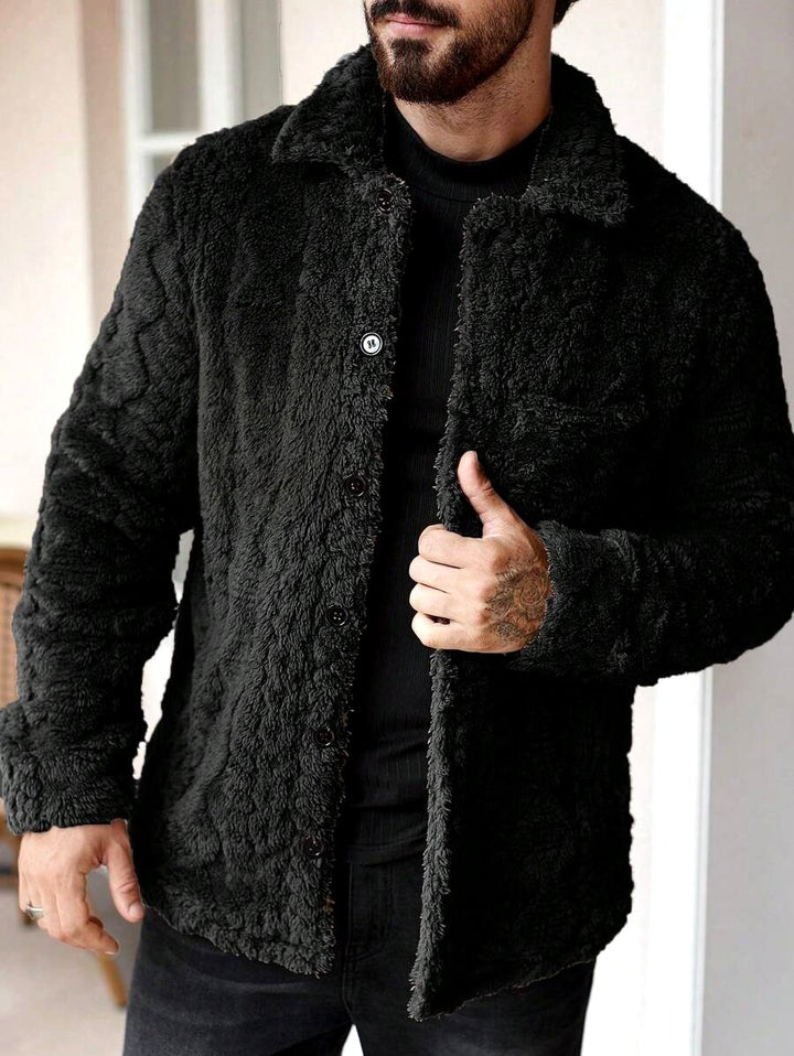 Kyren - Men’s Sherpa Fleece Button Up Jacket 4