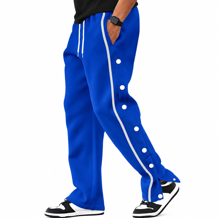 Lance - Men's Snap-Button Side Joggers with Contrast Piping