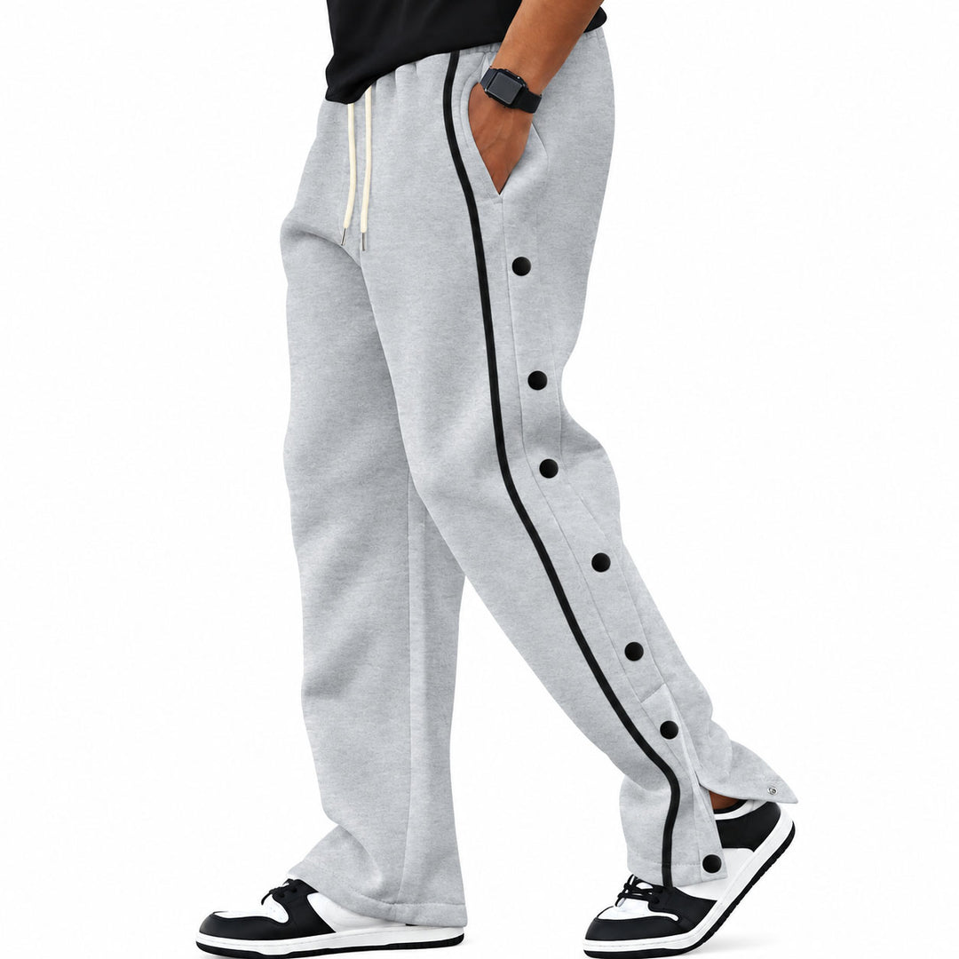 Lance - Men's Snap-Button Side Joggers with Contrast Piping