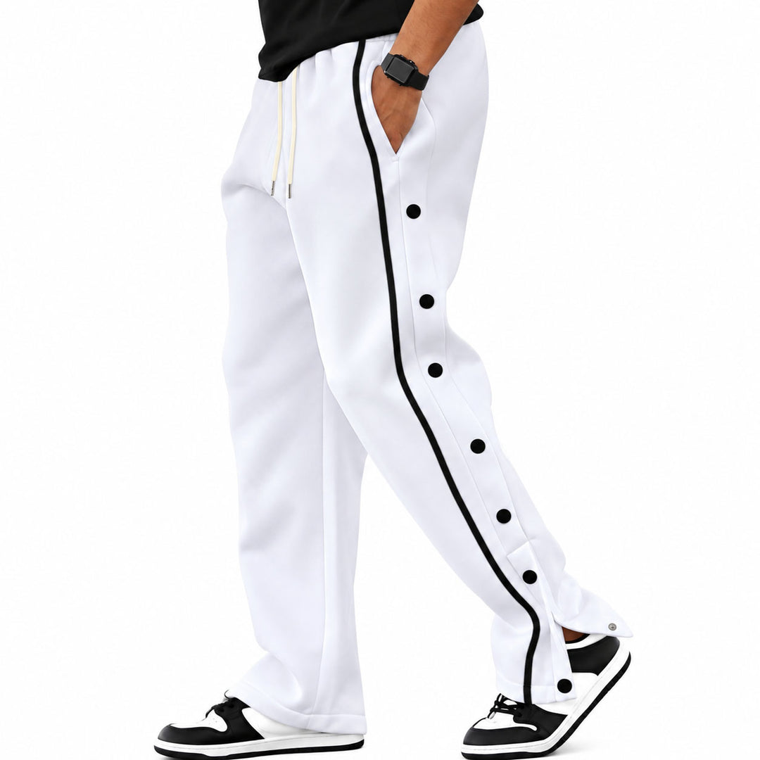 Lance - Men's Snap-Button Side Joggers with Contrast Piping