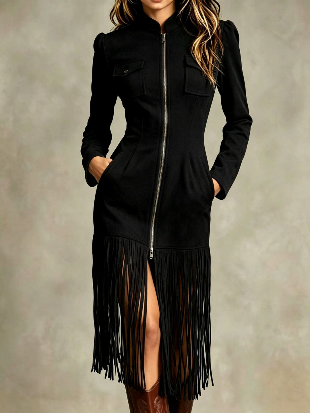 Laura - Women's Western Fringe Zip Front Dress 2
