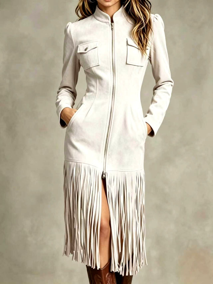 Laura - Women's Western Fringe Zip Front Dress 5