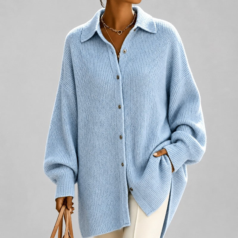 Laurel - Women's Oversized Knit Button-Down Cardigan 1