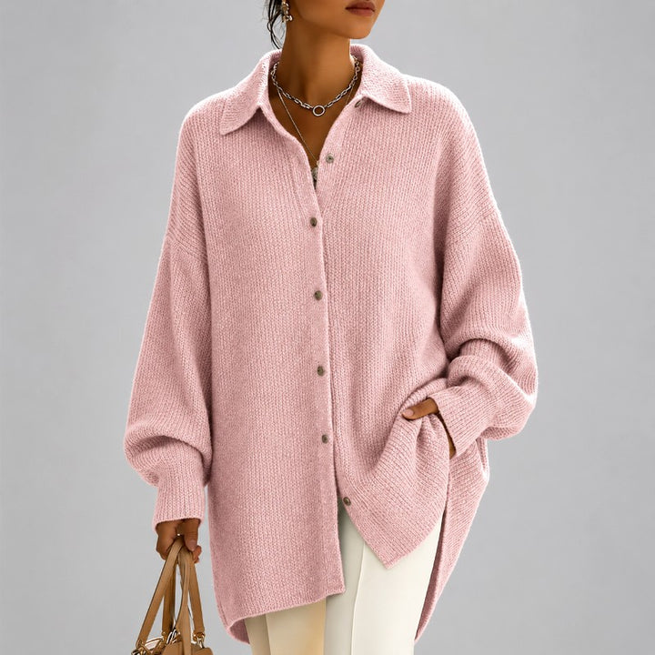 Laurel - Women's Oversized Knit Button-Down Cardigan 2