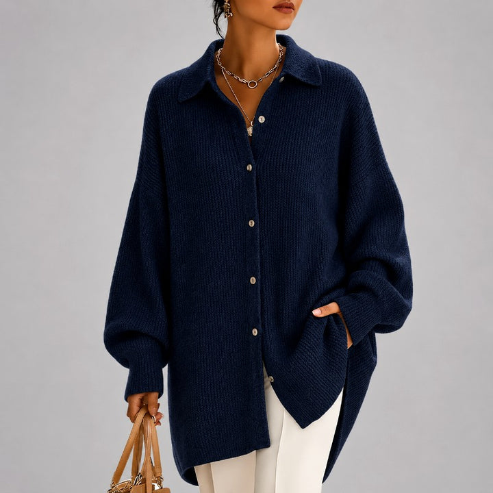 Laurel - Women's Oversized Knit Button-Down Cardigan 3