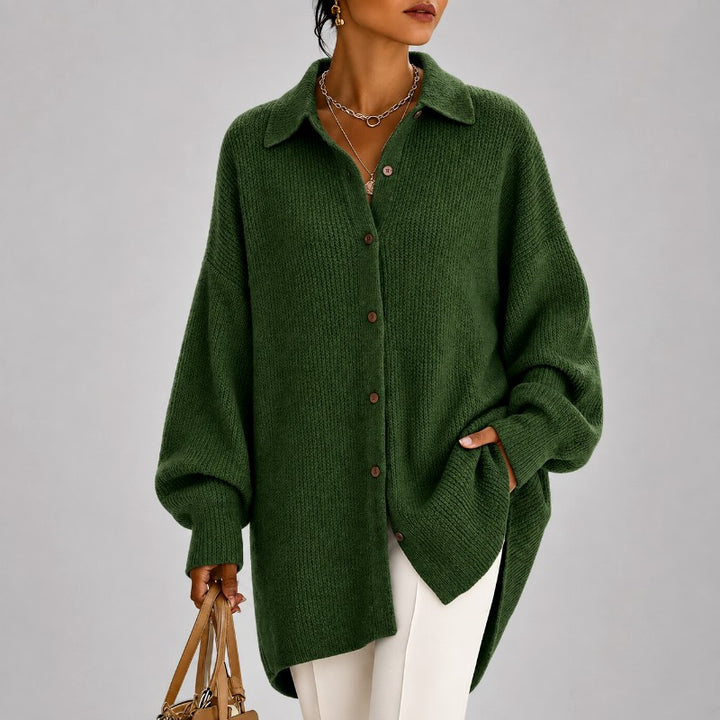 Laurel - Women's Oversized Knit Button-Down Cardigan 5