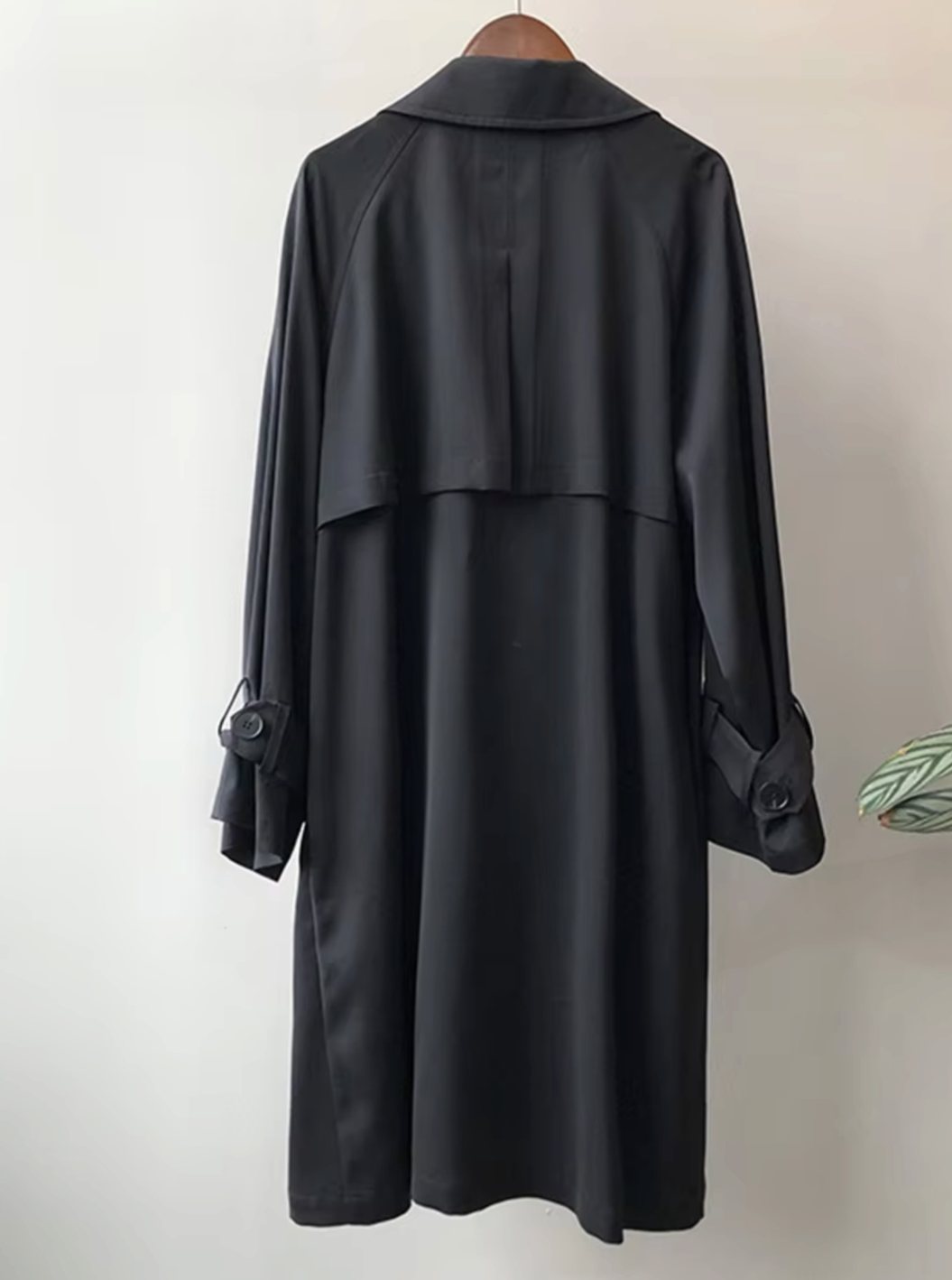 Lauren - Women's Long Double-Breasted Trench Coat with Wide Lapels