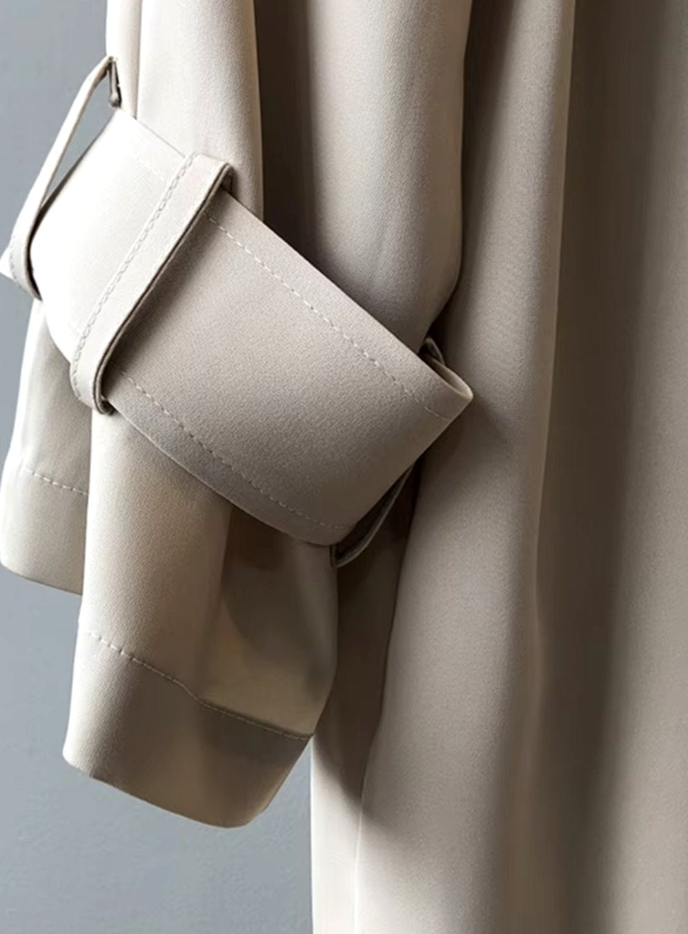 Lauren - Women's Long Double-Breasted Trench Coat with Wide Lapels