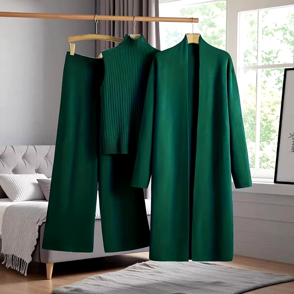 Lauren – Women’s 3-Piece Knit Cardigan & Wide Leg Pants Set 2
