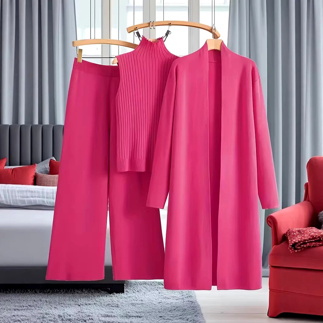 Lauren – Women’s 3-Piece Knit Cardigan & Wide Leg Pants Set 3
