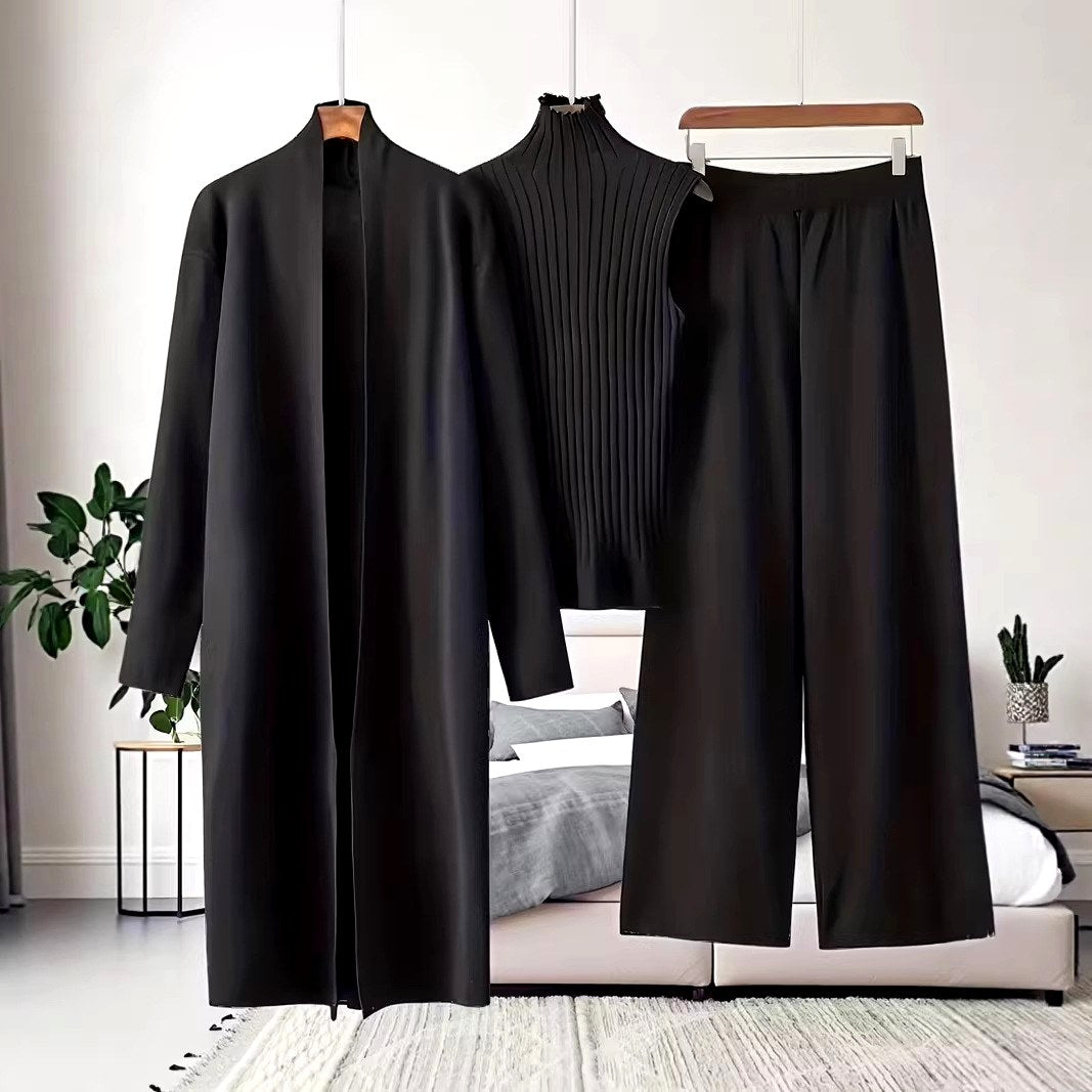 Lauren – Women’s 3-Piece Knit Cardigan & Wide Leg Pants Set 4