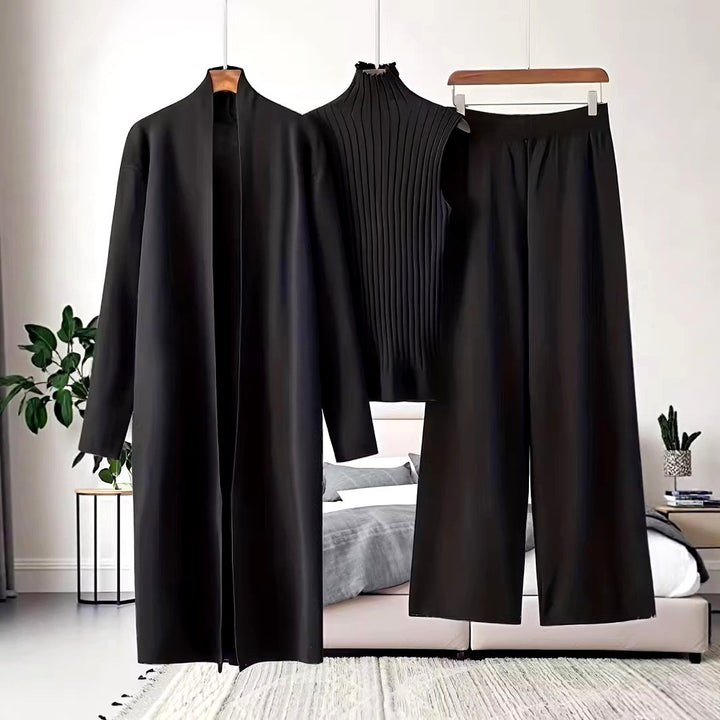 Lauren – Women’s 3-Piece Knit Cardigan & Wide Leg Pants Set 4