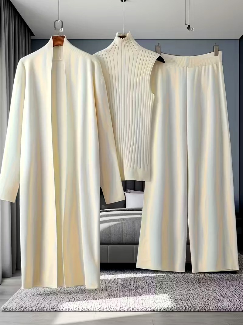 Lauren – Women’s 3-Piece Knit Cardigan & Wide Leg Pants Set 5