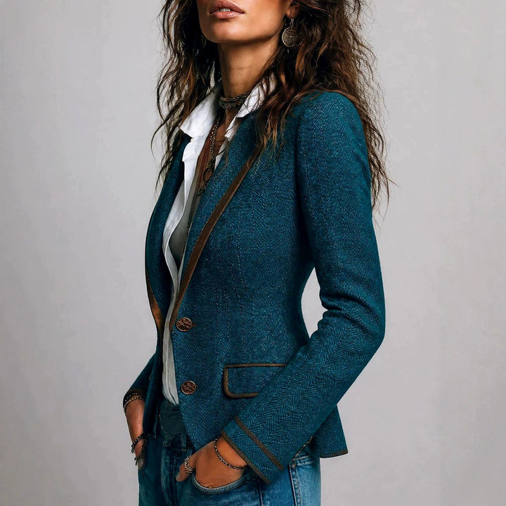 Lauren - Women's Herringbone Tailored Blazer 3