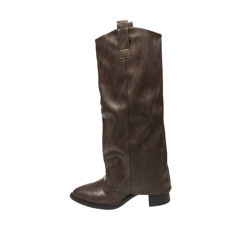 Layla - Women's Knee-High Pull-On Boots with Block Heel