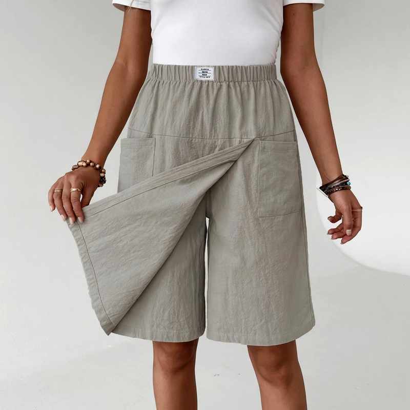 Leah - Women's Wrap Wide Leg Knee-Length Skort