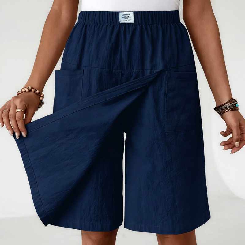 Leah - Women's Wrap Wide Leg Knee-Length Skort