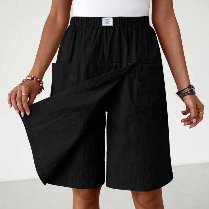 Leah - Women's Wrap Wide Leg Knee-Length Skort