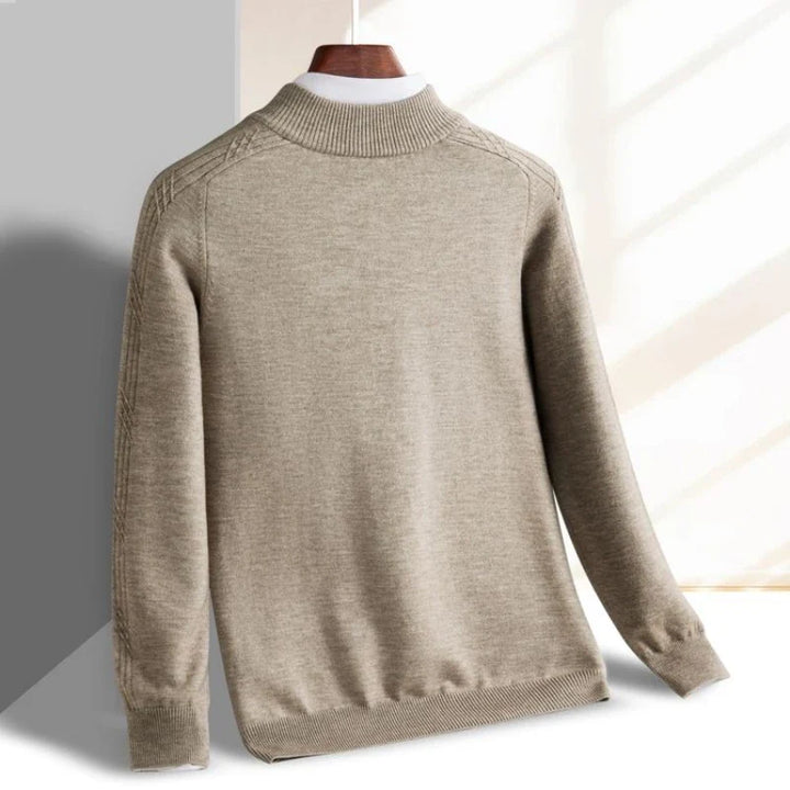 Leander - Men's Half-Zip Ribbed Pullover