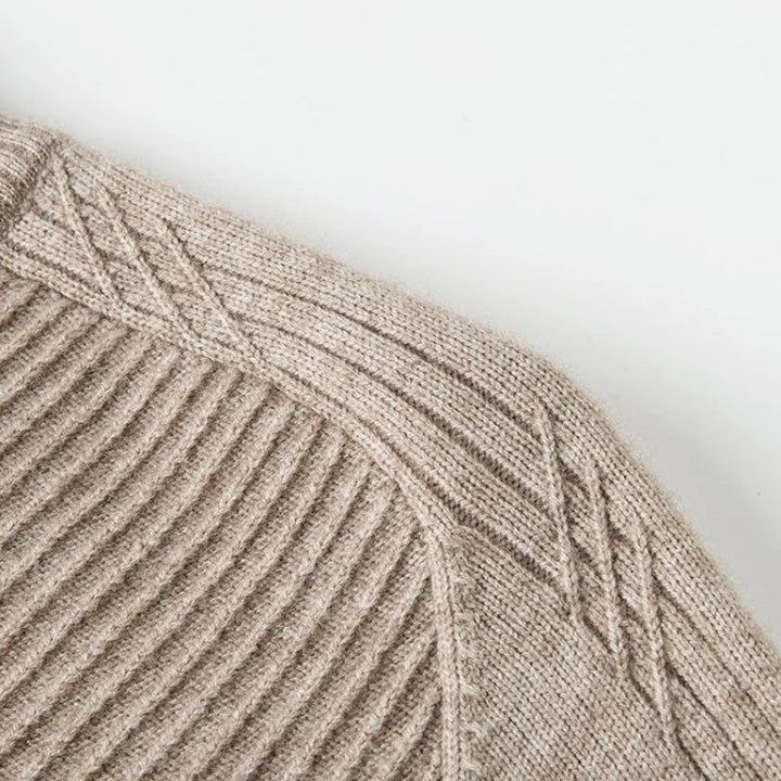 Leander - Men's Half-Zip Ribbed Pullover