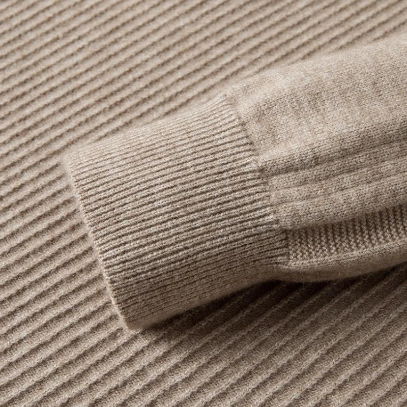 Leander - Men's Half-Zip Ribbed Pullover