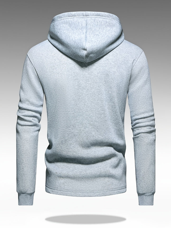 Leif - Men's Button-Front Hooded Jacket with Cargo Pockets