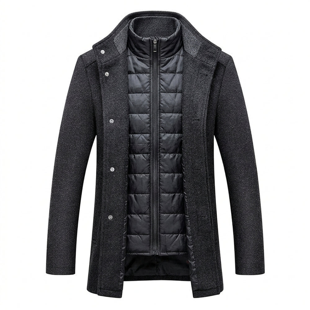 Leonel - Men’s Old Money Stand Collar Wool Coat 3
