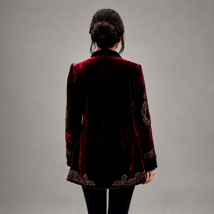 Liadan - Women's Embroidered Velvet Statement Blazer 2