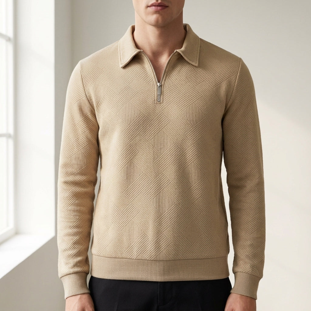 Liam - Men's Textured Quarter-Zip Pullover