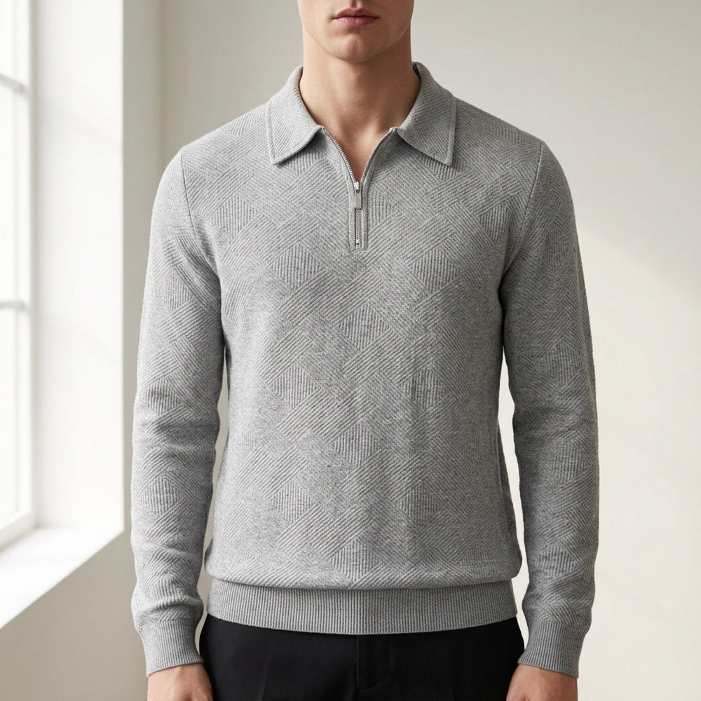 Liam - Men's Textured Quarter-Zip Pullover