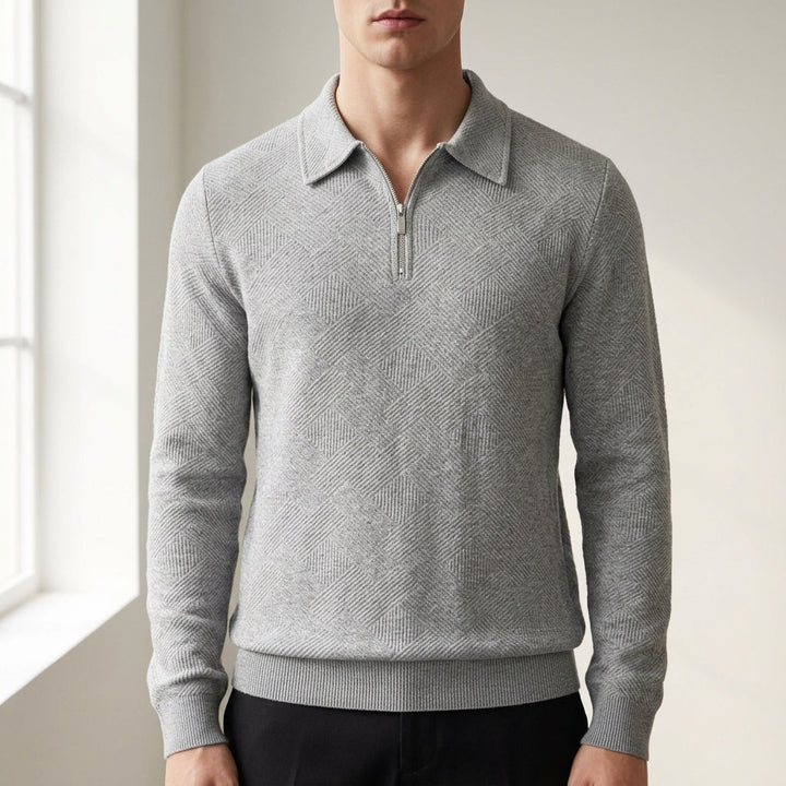 Liam - Men's Textured Quarter-Zip Pullover