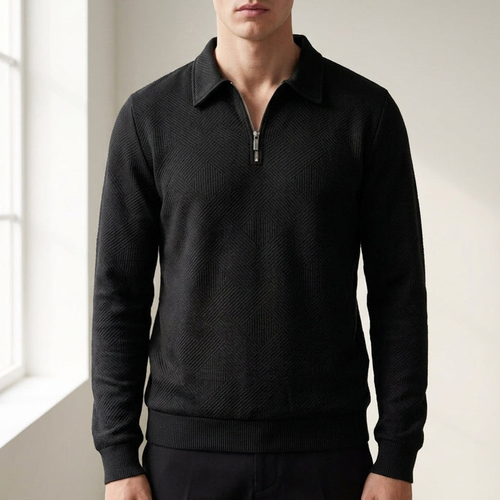 Liam - Men's Textured Quarter-Zip Pullover