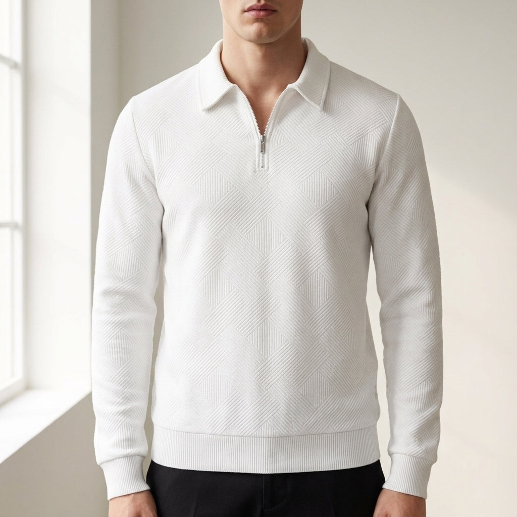Liam - Men's Textured Quarter-Zip Pullover