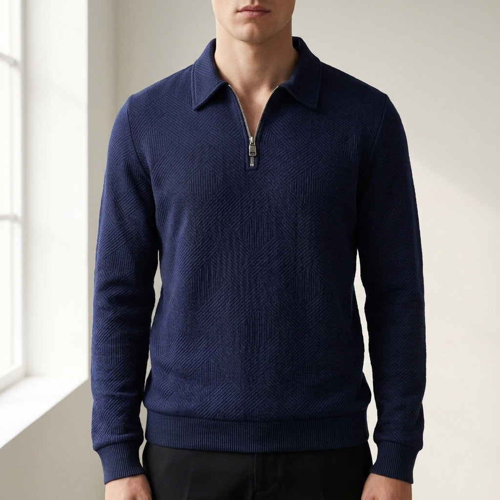 Liam - Men's Textured Quarter-Zip Pullover