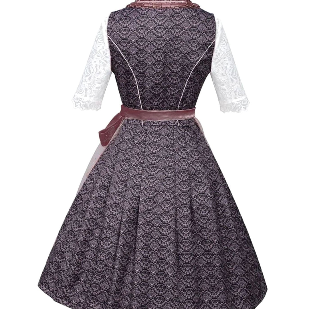 Liesel - Women's Lace-Up Corset Dirndl Dress with Lace Blouse