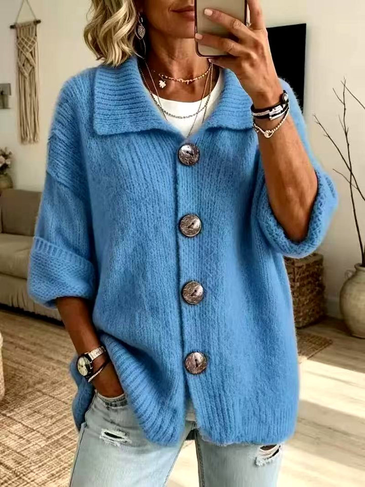 Lindsey - Women’s Oversized Knit Cardigan with Large Buttons 2