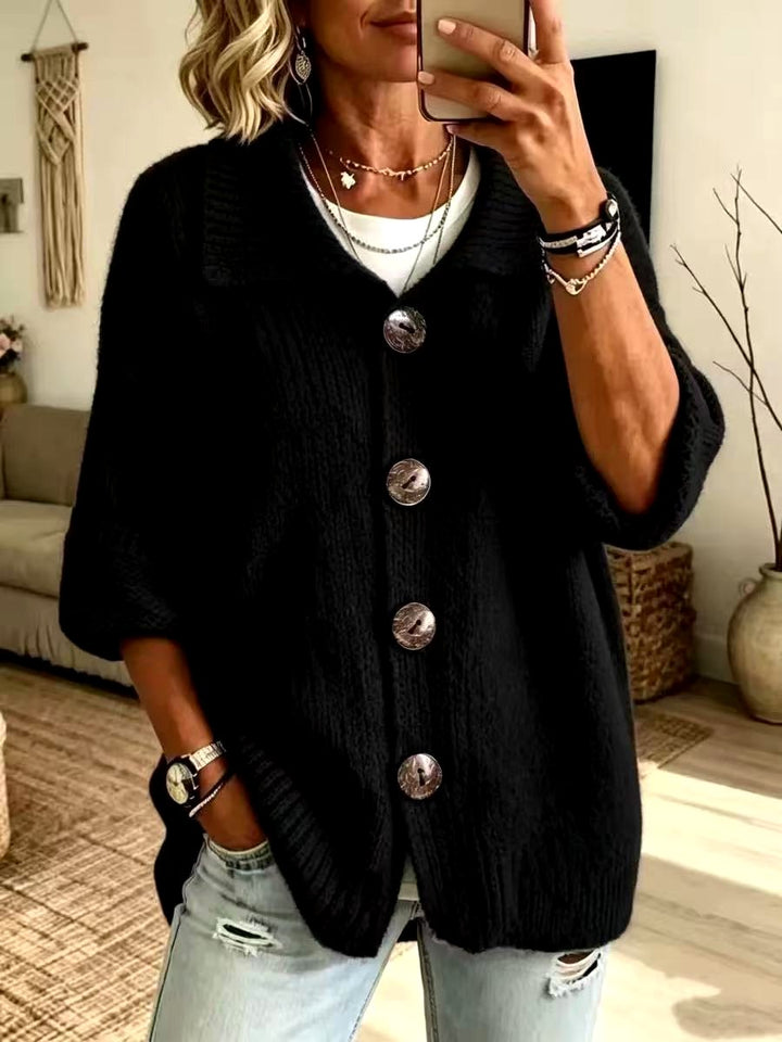 Lindsey - Women’s Oversized Knit Cardigan with Large Buttons 4