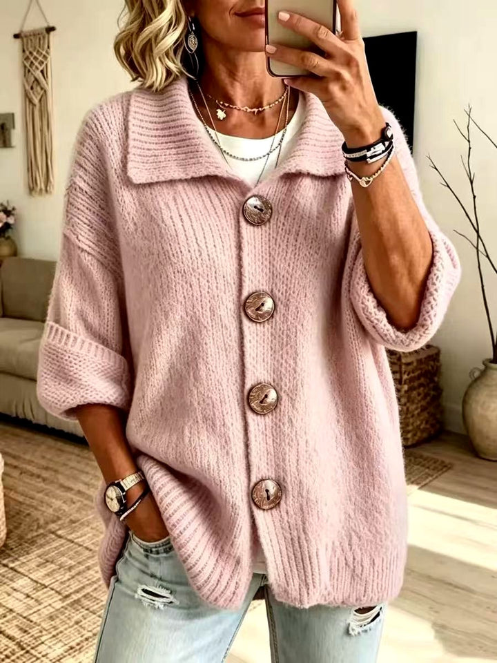 Lindsey - Women’s Oversized Knit Cardigan with Large Buttons 5