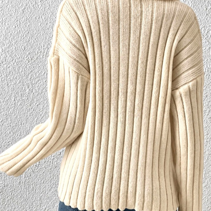 Lita - Women’s Ribbed Polo Knit Sweater 5