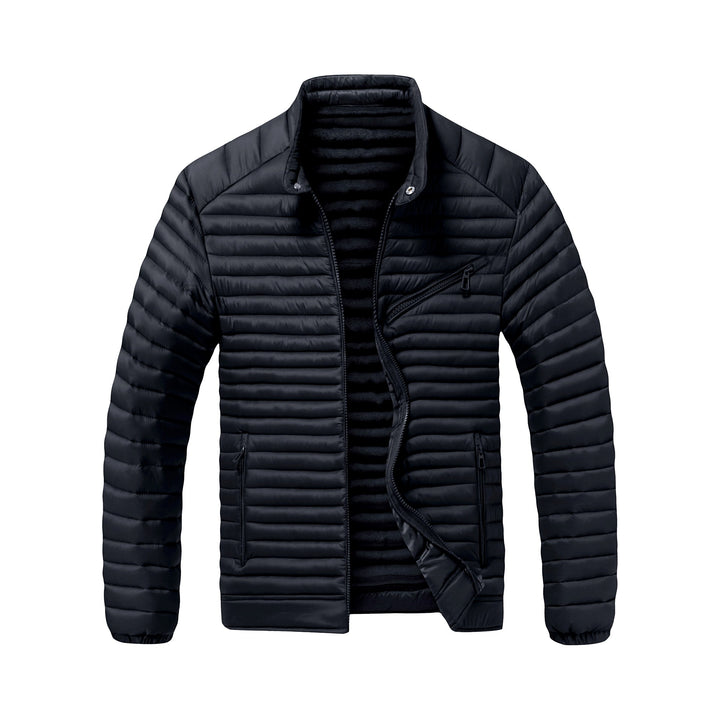 Logan – Men's Quilted Puffer Jacket with Stand Collar 1