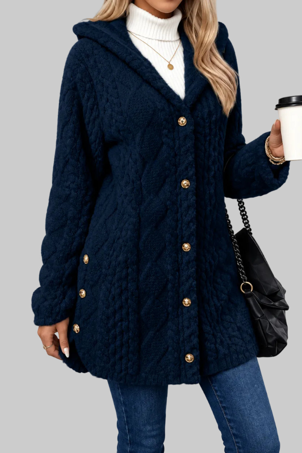 Loisa - Women's Hooded Plush Fleece Jacket 3