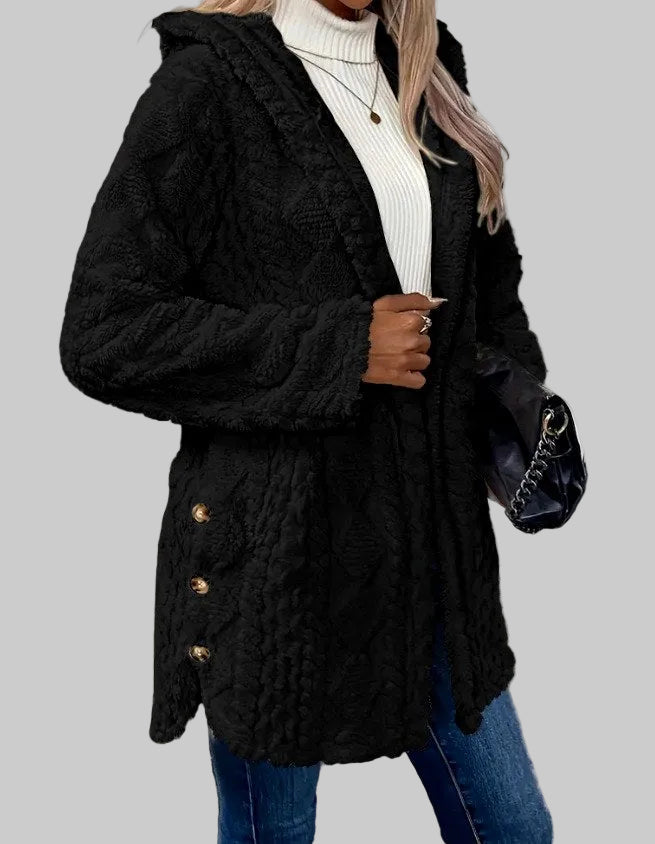 Loisa - Women's Hooded Plush Fleece Jacket 4