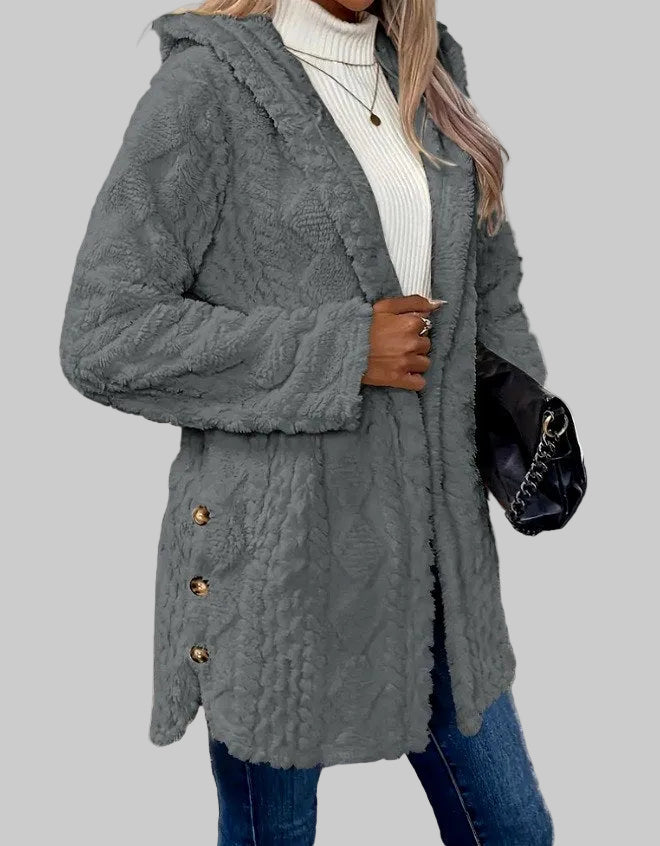 Loisa - Women's Hooded Plush Fleece Jacket 6