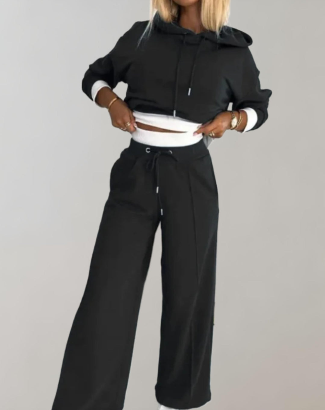 Lorenza - Women's Long Sleeve Wide Leg Matching Set