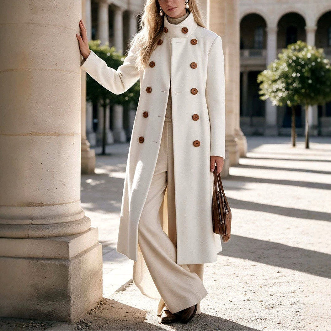 Lorenza - Women's Wool Double-Breasted Coat 2